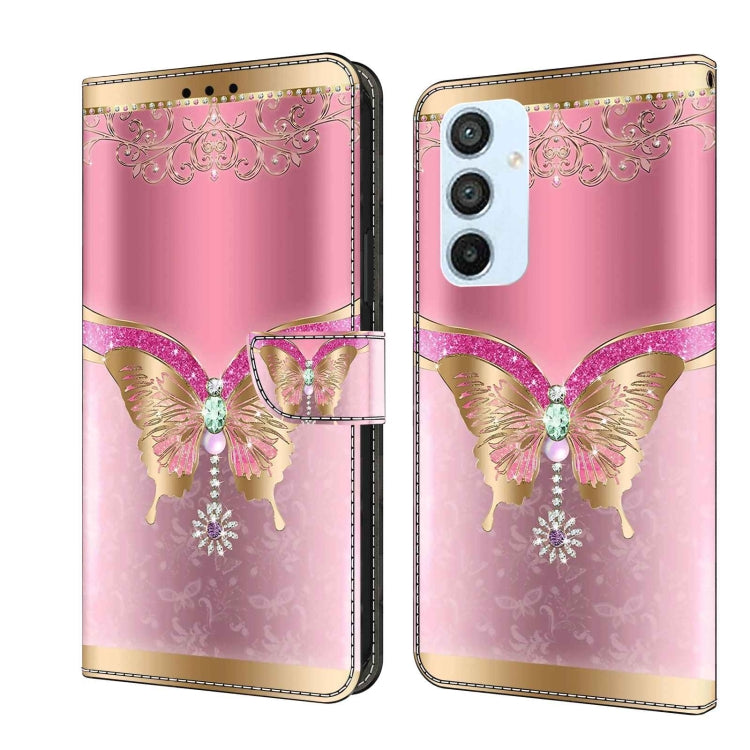 For Samsung Galaxy A54 5G Crystal 3D Shockproof Protective Leather Phone Case(Pink Bottom Butterfly) - free shipping - PMC TechLife - Order now!