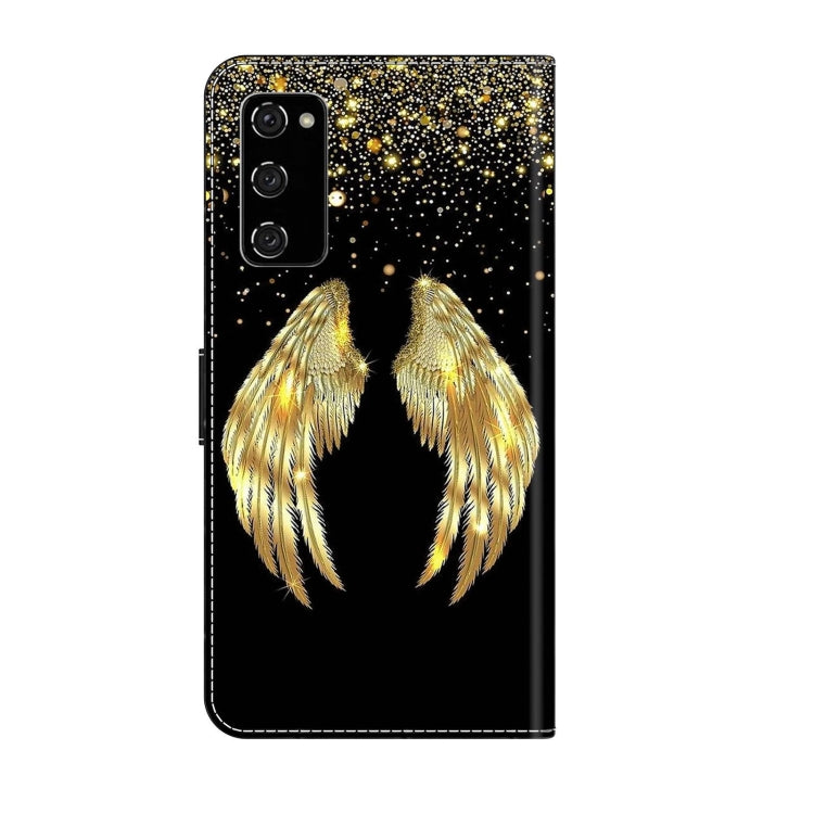 For Samsung Galaxy S20 FE Crystal 3D Shockproof Protective Leather Phone Case(Golden Wings) - free shipping - PMC TechLife - Order now!