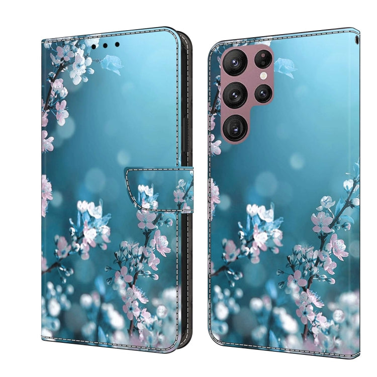 For Samsung Galaxy S22 Ultra Crystal 3D Shockproof Protective Leather Phone Case(Plum Flower) - free shipping - PMC TechLife - Order now!