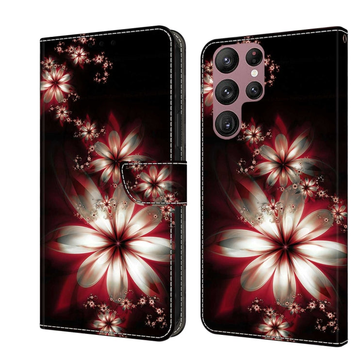 For Samsung Galaxy S22 Ultra Crystal 3D Shockproof Protective Leather Phone Case(Fantastic Flower) - free shipping - PMC TechLife - Order now!
