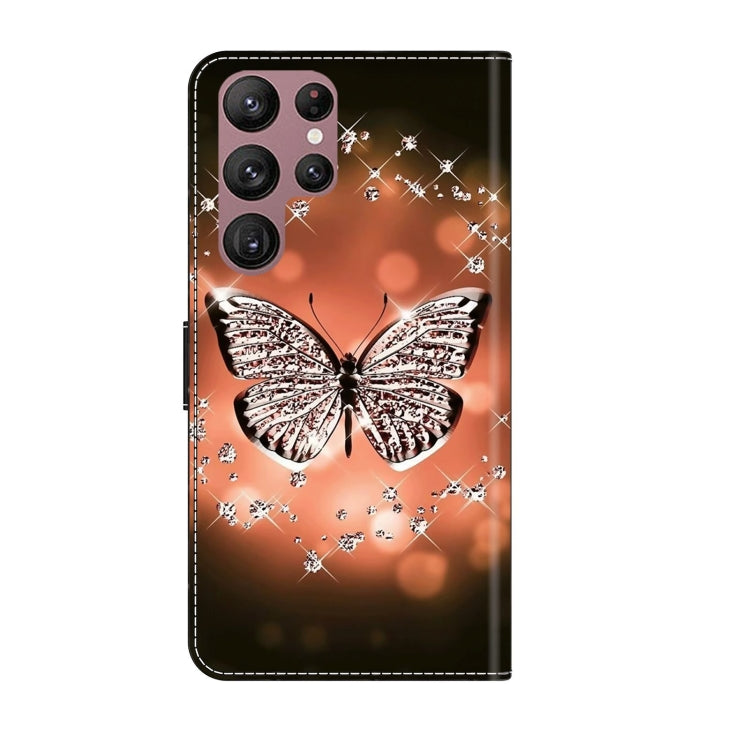 For Samsung Galaxy S22 Ultra Crystal 3D Shockproof Protective Leather Phone Case(Crystal Butterfly) - free shipping - PMC TechLife - Order now!