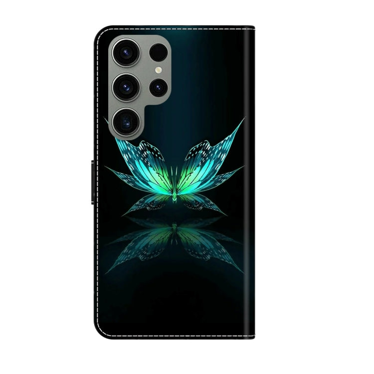 For Samsung Galaxy S23 Ultra Crystal 3D Shockproof Protective Leather Phone Case(Reflection Dutterfly) - free shipping - PMC TechLife - Order now!