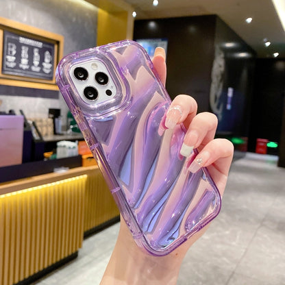 For iPhone 12 Laser Sequin Waves TPU Phone Case(Purple) - iPhone 12 / 12 Pro Cases by PMC Jewellery | Online Shopping South Africa | PMC Jewellery