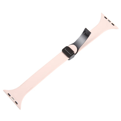 For Apple Watch Ultra 49mm Magnetic Buckle Slim Silicone Watch Band(Pink) - Watch Bands by PMC Jewellery | Online Shopping South Africa | PMC Jewellery