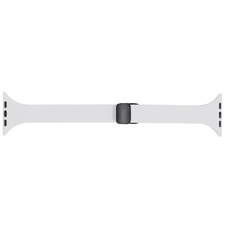 For Apple Watch 8 41mm Magnetic Buckle Slim Silicone Watch Band(White) - Watch Bands by PMC TechLife | Online Shopping South Africa | PMC TechLife