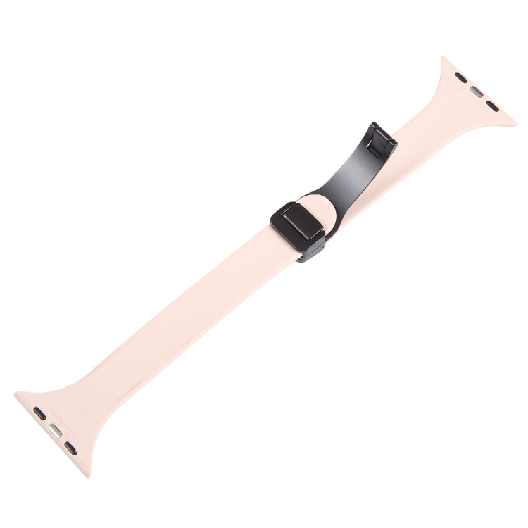 For Apple Watch SE 2022 40mm Magnetic Buckle Slim Silicone Watch Band(Pink) - Watch Bands by PMC Jewellery | Online Shopping South Africa | PMC Jewellery