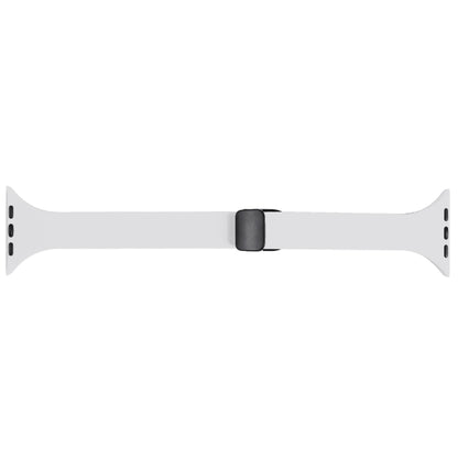 For Apple Watch 7 45mm Magnetic Buckle Slim Silicone Watch Band(White) - Watch Bands by PMC Jewellery | Online Shopping South Africa | PMC Jewellery