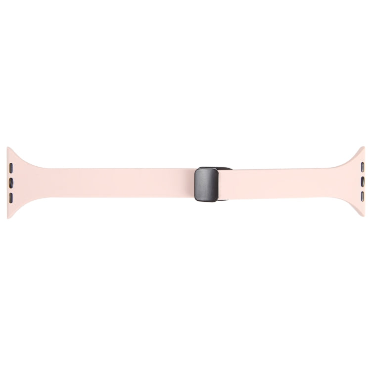 For Apple Watch 7 45mm Magnetic Buckle Slim Silicone Watch Band(Pink) - Watch Bands by PMC Jewellery | Online Shopping South Africa | PMC Jewellery