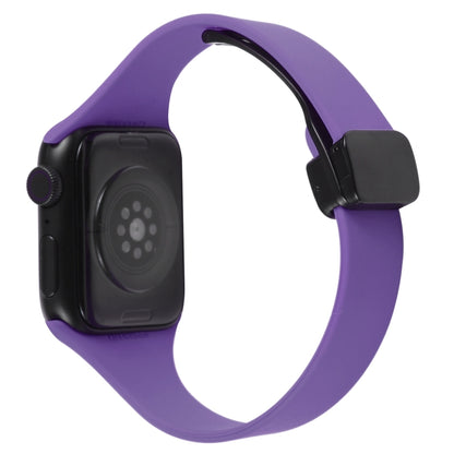 For Apple Watch 6 40mm Magnetic Buckle Slim Silicone Watch Band(Dark Purple) - Watch Bands by PMC Jewellery | Online Shopping South Africa | PMC Jewellery