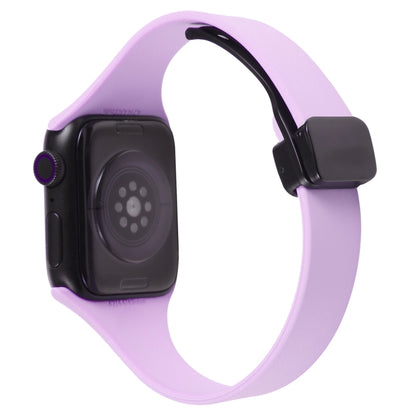 For Apple Watch 6 40mm Magnetic Buckle Slim Silicone Watch Band(Lavender) - Watch Bands by PMC Jewellery | Online Shopping South Africa | PMC Jewellery