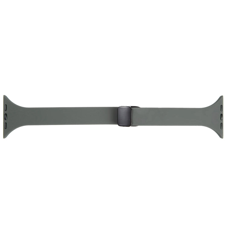 For Apple Watch 6 40mm Magnetic Buckle Slim Silicone Watch Band(Army Green) - Watch Bands by PMC Jewellery | Online Shopping South Africa | PMC Jewellery