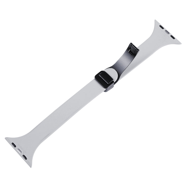 For Apple Watch 6 44mm Magnetic Buckle Slim Silicone Watch Band(Light Grey) - Watch Bands by PMC TechLife | Online Shopping South Africa | PMC TechLife