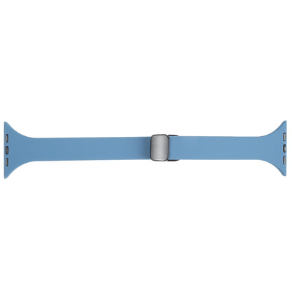 For Apple Watch 5 40mm Magnetic Buckle Slim Silicone Watch Band(Blue) - Watch Bands by PMC Jewellery | Online Shopping South Africa | PMC Jewellery