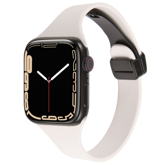 For Apple Watch 5 40mm Magnetic Buckle Slim Silicone Watch Band(Starlight) - Watch Bands by PMC Jewellery | Online Shopping South Africa | PMC Jewellery