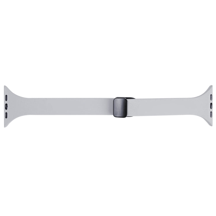 For Apple Watch 4 40mm Magnetic Buckle Slim Silicone Watch Band(Light Grey) - Watch Bands by PMC TechLife | Online Shopping South Africa | PMC TechLife