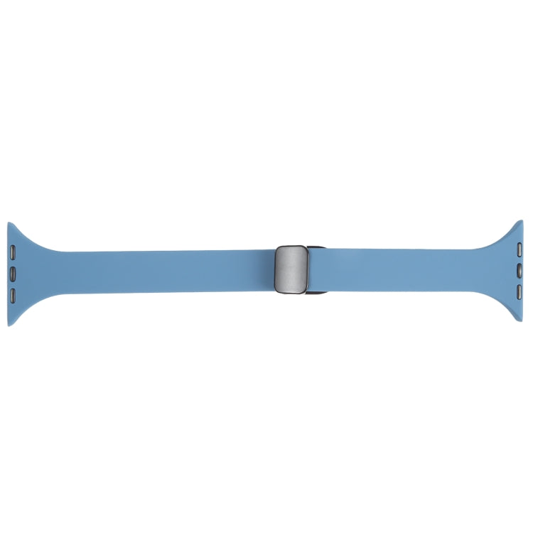 For Apple Watch 2 38mm Magnetic Buckle Slim Silicone Watch Band(Blue) - Watch Bands by PMC TechLife | Online Shopping South Africa | PMC TechLife