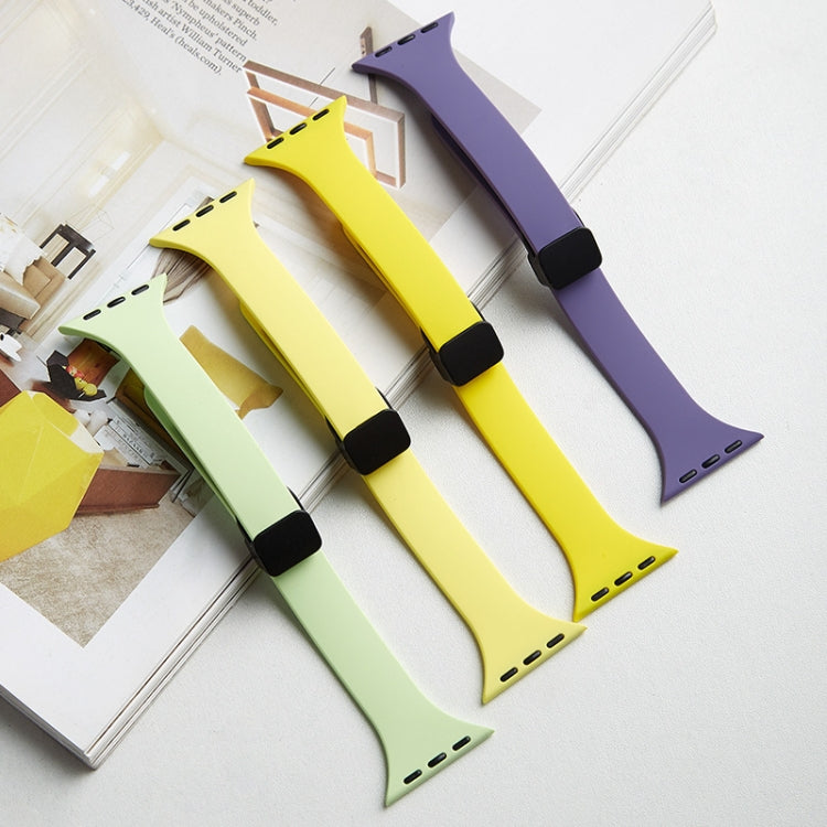 For Apple Watch 2 38mm Magnetic Buckle Slim Silicone Watch Band(Starlight) - Watch Bands by PMC TechLife | Online Shopping South Africa | PMC TechLife