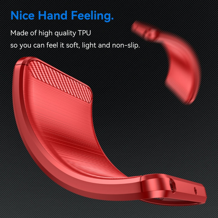 For Xiaomi Redmi 12 Carbon Fiber Brushed Texture TPU Phone Case(Red) - Xiaomi Cases by PMC TechLife | Online Shopping South Africa | PMC TechLife | Buy Now Pay Later Mobicred