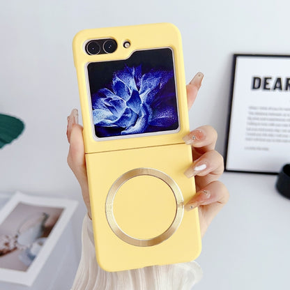 For Samsung Galaxy Z Flip5 Skin Feel Magsafe Magnetic Shockproof PC Phone Case(Yellow) - Galaxy Z Flip5 Cases by PMC Jewellery | Online Shopping South Africa | PMC Jewellery