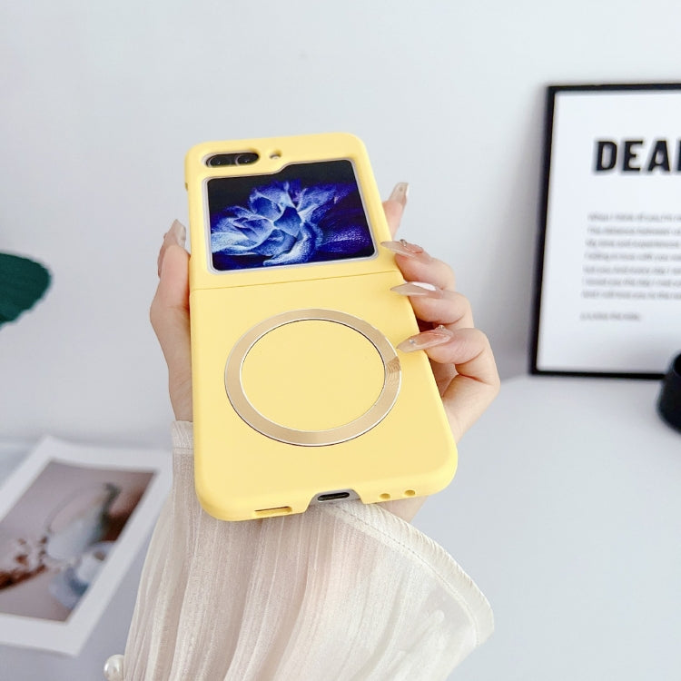 For Samsung Galaxy Z Flip5 Skin Feel Magsafe Magnetic Shockproof PC Phone Case(Yellow) - Galaxy Z Flip5 Cases by PMC Jewellery | Online Shopping South Africa | PMC Jewellery