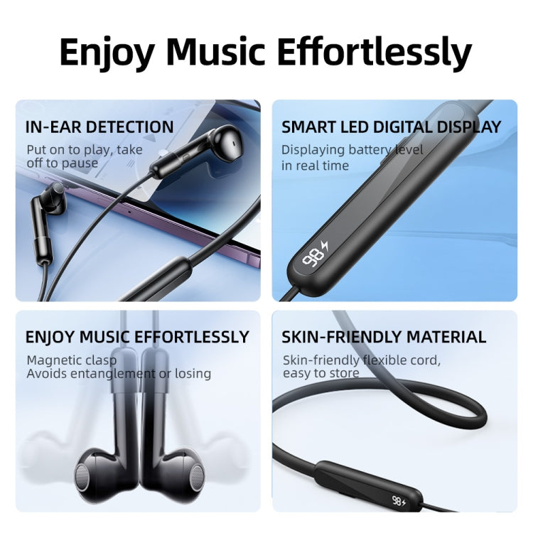 JOYROOM JR-DS1 Magnetic True Wireless Neckband Earphone(Black) - Neck-mounted Earphone by JOYROOM | Online Shopping South Africa | PMC Jewellery
