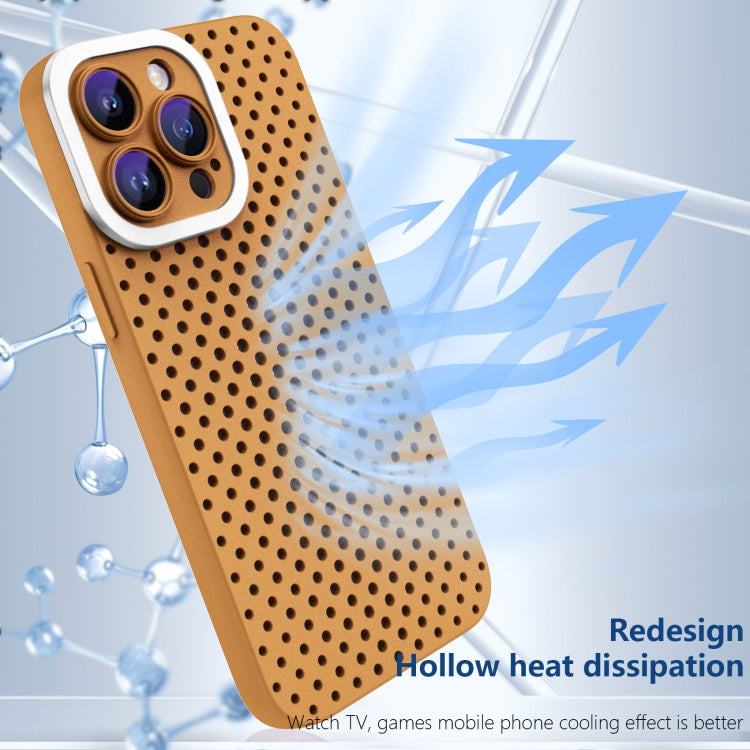 For iPhone 13 Hollow Heat Dissipation TPU Phone Case(Brown) - iPhone 13 Cases by PMC Jewellery | Online Shopping South Africa | PMC Jewellery