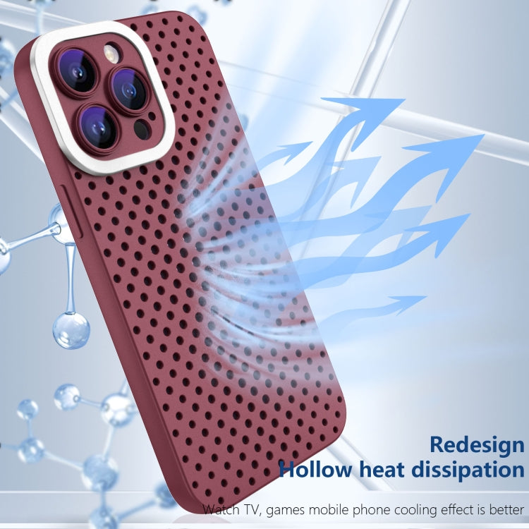 For iPhone 11 Pro Max Hollow Heat Dissipation TPU Phone Case(Rose Red) - iPhone 11 Pro Max Cases by PMC Jewellery | Online Shopping South Africa | PMC Jewellery