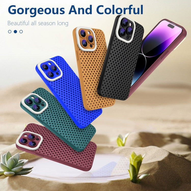 For iPhone 13 Hollow Heat Dissipation TPU Phone Case(Brown) - iPhone 13 Cases by PMC Jewellery | Online Shopping South Africa | PMC Jewellery