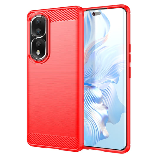 For Honor 90 Pro Brushed Texture Carbon Fiber TPU Phone Case(Red) - Honor Cases by PMC Jewellery | Online Shopping South Africa | PMC Jewellery