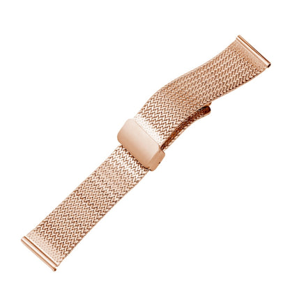 For Apple Watch 7 41mm Magnetic Buckle Herringbone Mesh Metal Watch Band(Rose Gold) - Watch Bands by PMC Jewellery | Online Shopping South Africa | PMC Jewellery