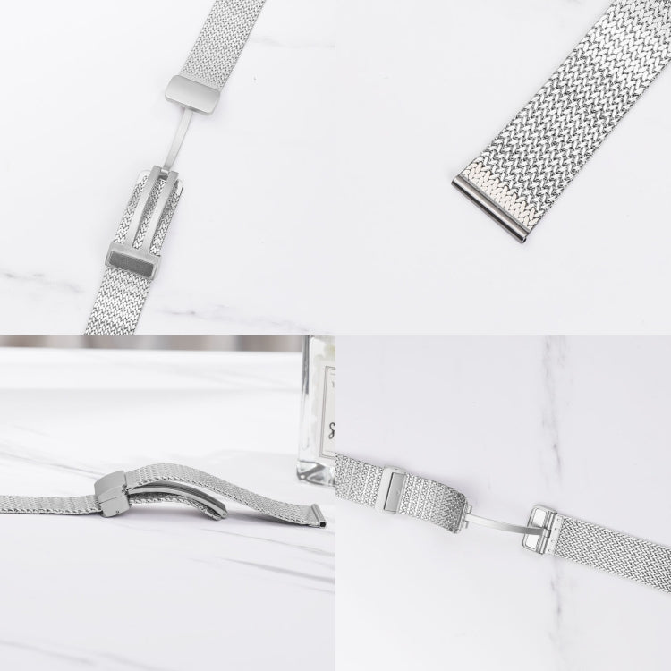 For Apple Watch 6 44mm Magnetic Buckle Herringbone Mesh Metal Watch Band(Silver) - Watch Bands by PMC Jewellery | Online Shopping South Africa | PMC Jewellery