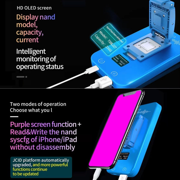 JCID P13 Nand Read Write Programmer DFU Purple Screen Tool For iPhone 6 to 13 Pro Max - free shipping - PMC TechLife - Order now!