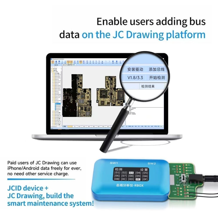 JCID Rbox Bus Analyzer for iPhone and Android Signal Faults Detection - Test Tools by JC | Online Shopping South Africa | PMC Jewellery | Buy Now Pay Later Mobicred