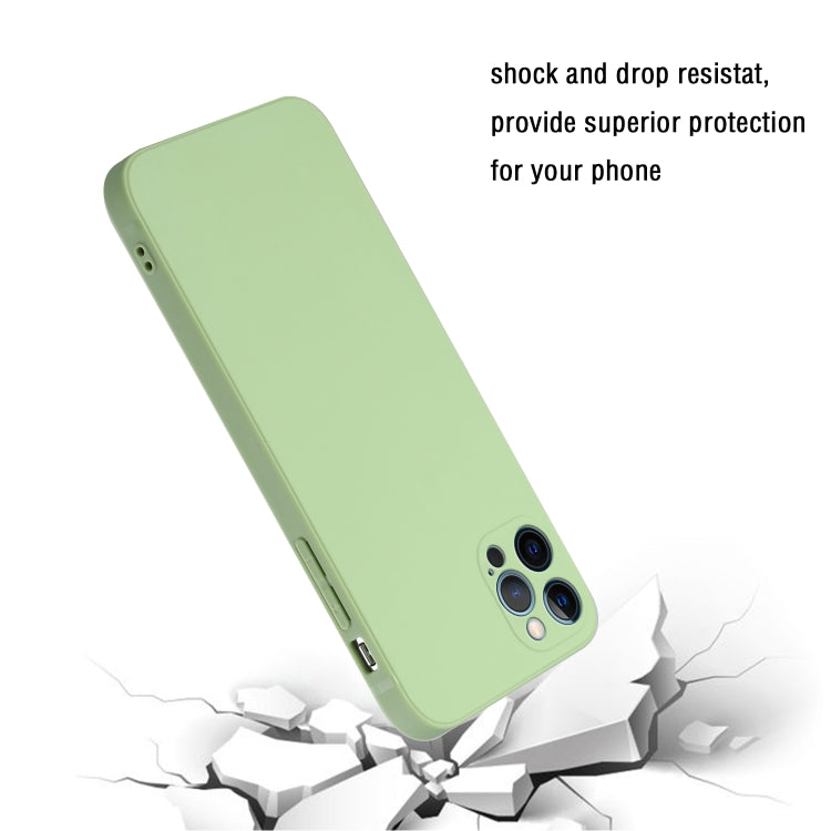 For iPhone 15 Pro Straight Edge Solid Color TPU Shockproof Phone Case(Matcha Green) - iPhone 15 Pro Cases by PMC Jewellery | Online Shopping South Africa | PMC Jewellery