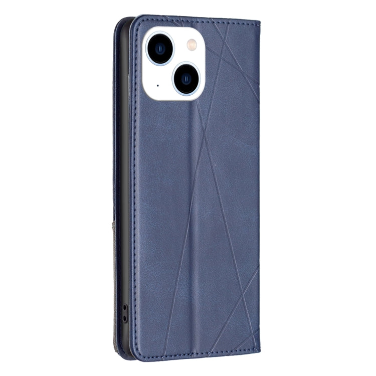 For iPhone 15 Rhombus Texture Magnetic Leather Phone Case(Blue) - free shipping - PMC TechLife - Order now!