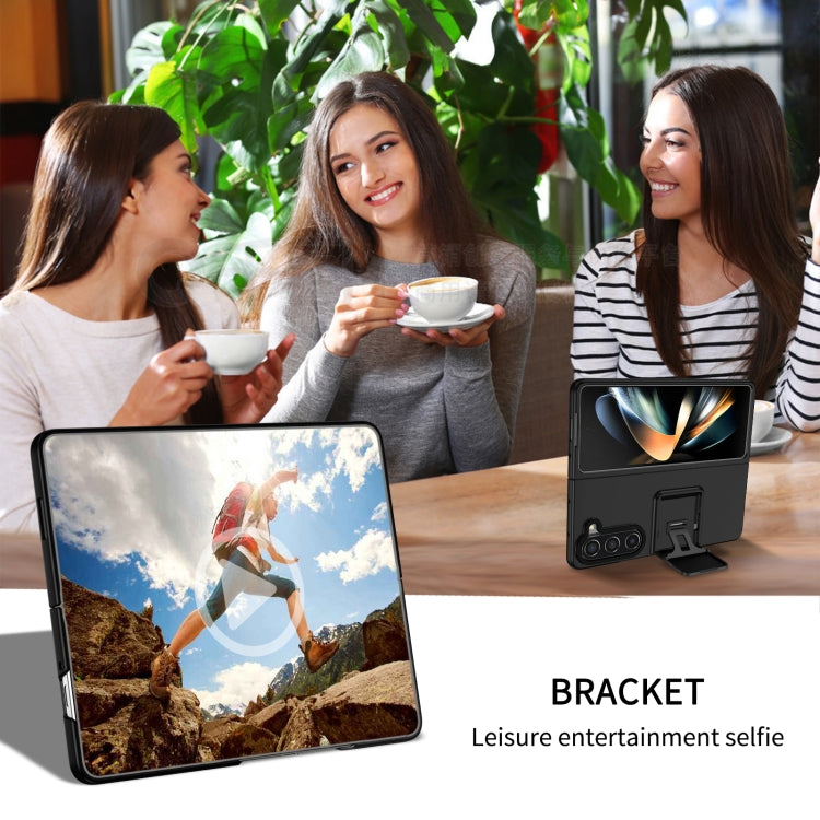 For Samsung Galaxy Z Fold5 Three-dimensional Folding Holder PC Phone Case(Black) - free shipping - PMC TechLife - Order now!