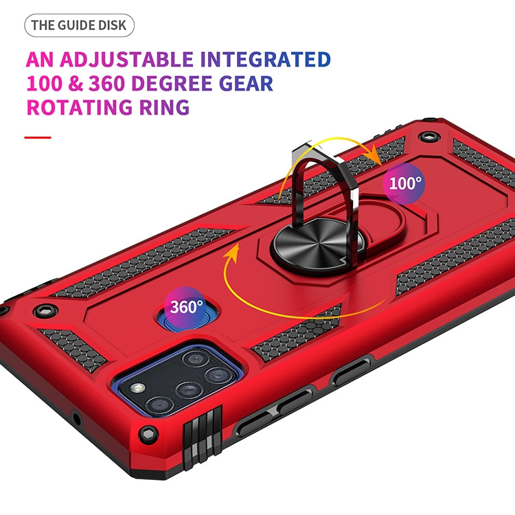For Samsung Galaxy A21s Shockproof TPU + PC Protective Case with 360 Degree Rotating Holder(Blue) - Galaxy Phone Cases by PMC TechLife | Online Shopping South Africa | PMC TechLife