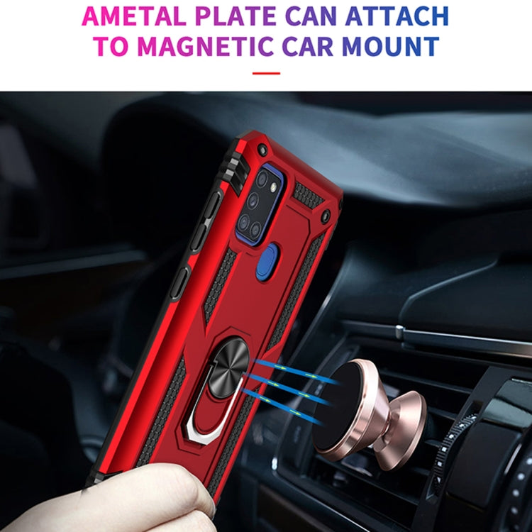 For Samsung Galaxy A21s Shockproof TPU + PC Protective Case with 360 Degree Rotating Holder(Blue) - Galaxy Phone Cases by PMC TechLife | Online Shopping South Africa | PMC TechLife