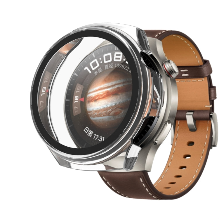 For Huawei Watch 4 Pro Tempered Film + PC Integrated Watch Protective Case(White) - Watch Cases by PMC TechLife | Online Shopping South Africa | PMC TechLife