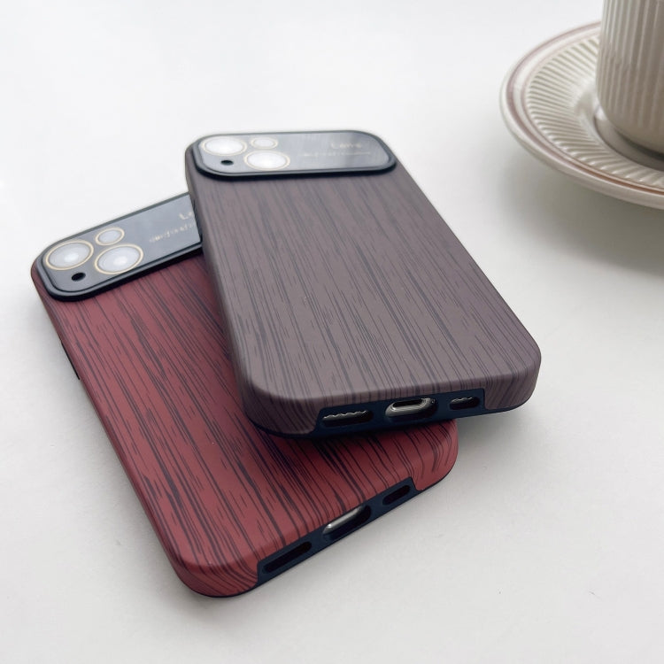 For iPhone 14 Pro Wood Grain TPU Phone Case with Lens Film(Grey) - iPhone 14 Pro Cases by PMC TechLife | Online Shopping South Africa | PMC TechLife