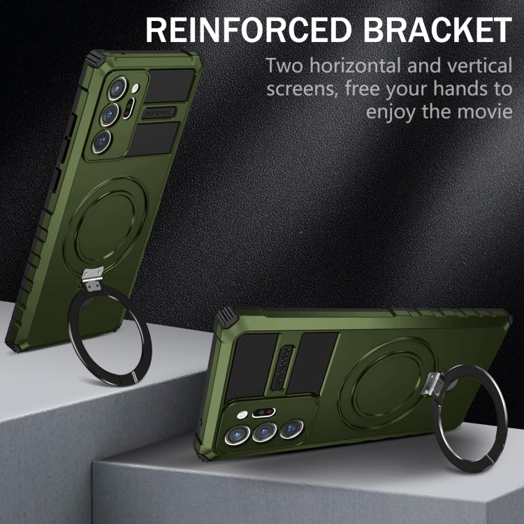 For Samsung Galaxy Note20 Ultra MagSafe Magnetic Holder Phone Case(Green) - Galaxy Note20 Ultra Cases by PMC TechLife | Online Shopping South Africa | PMC TechLife