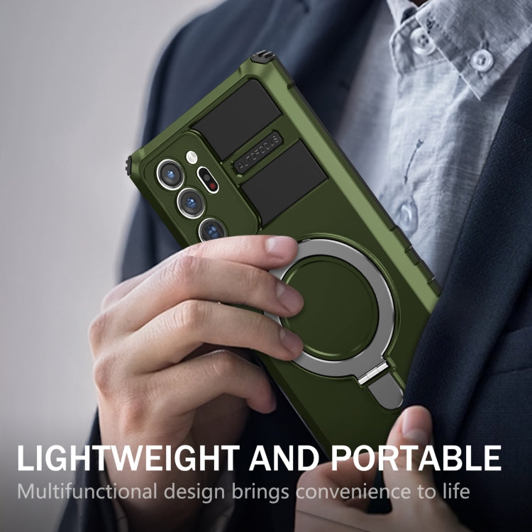 For Samsung Galaxy Note20 Ultra MagSafe Magnetic Holder Phone Case(Green) - Galaxy Note20 Ultra Cases by PMC TechLife | Online Shopping South Africa | PMC TechLife