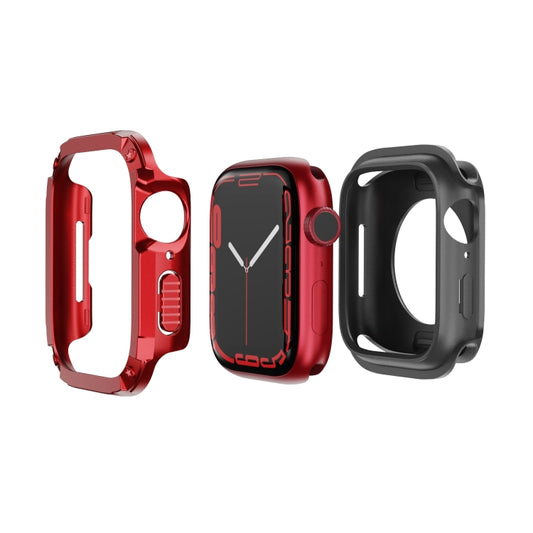 For Apple Watch Series 8 / 7 45mm 2-in-1 PC Hybrid TPU Armor Watch Case(Red) - Watch Cases by PMC Jewellery | Online Shopping South Africa | PMC Jewellery