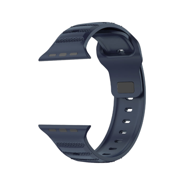 For Apple Watch 7 45mm Dot Texture Fluororubber Watch Band(Midnight Blue) - Watch Bands by PMC TechLife | Online Shopping South Africa | PMC TechLife
