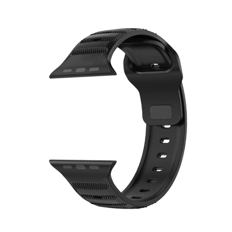 For Apple Watch SE 44mm Dot Texture Fluororubber Watch Band(Black) - Watch Bands by PMC TechLife | Online Shopping South Africa | PMC TechLife