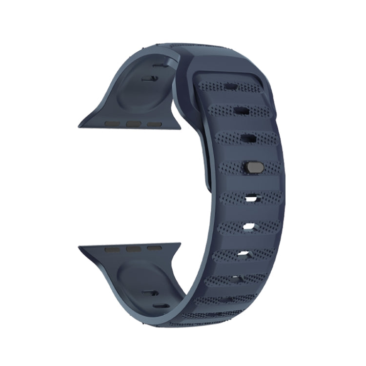 For Apple Watch 5 44mm Dot Texture Fluororubber Watch Band(Midnight Blue) - Watch Bands by PMC TechLife | Online Shopping South Africa | PMC TechLife