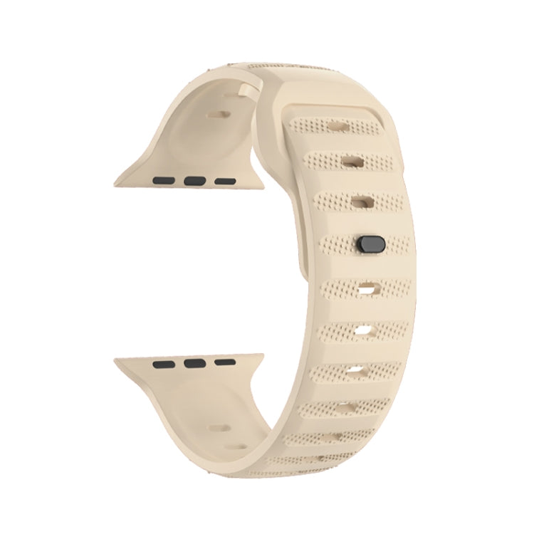 For Apple Watch 5 44mm Dot Texture Fluororubber Watch Band(Starlight) - Watch Bands by PMC TechLife | Online Shopping South Africa | PMC TechLife