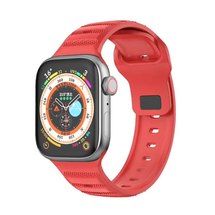 For Apple Watch 4 44mm Dot Texture Fluororubber Watch Band(Red) - Watch Bands by PMC TechLife | Online Shopping South Africa | PMC TechLife