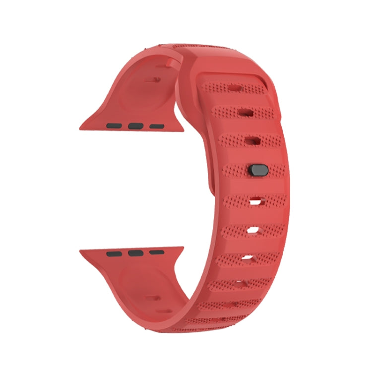 For Apple Watch 4 44mm Dot Texture Fluororubber Watch Band(Red) - Watch Bands by PMC TechLife | Online Shopping South Africa | PMC TechLife