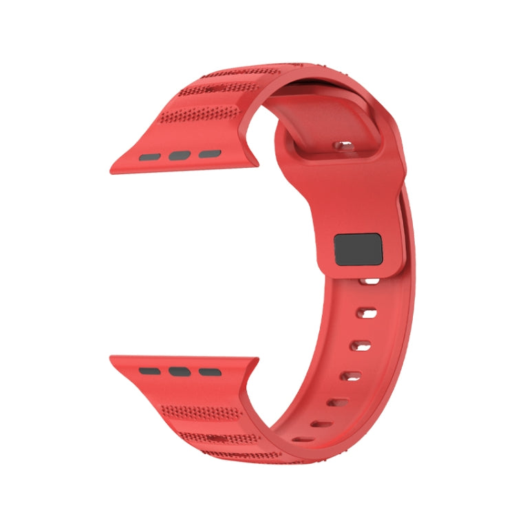 For Apple Watch 4 40mm Dot Texture Fluororubber Watch Band(Red) - Watch Bands by PMC TechLife | Online Shopping South Africa | PMC TechLife
